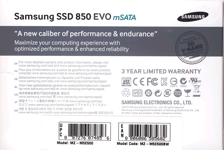 Samsung 850 Evo 500gb User Manual